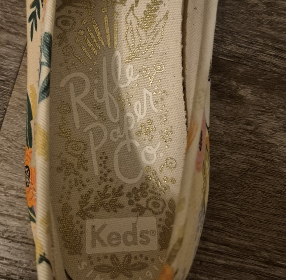 Keds x Rifle Paper Co. Double Decker Slip On Sneakers Floral Size 10 Cottagecore - Picture 7 of 9